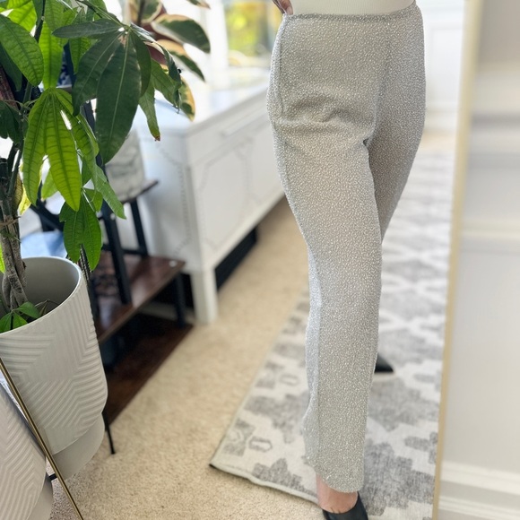 Badgley Mischka Runway Fully Beaded Ivory Pants - Picture 2 of 10